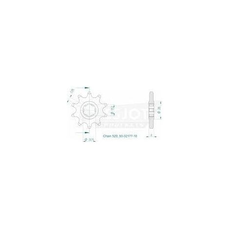 Pignon TT Sherco - 520 - 10 Dents - Made in Germany