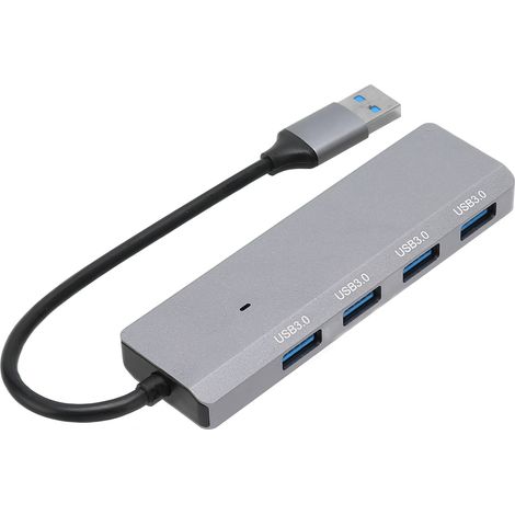 Hub USB 4 en 1 en alliage d'aluminium, transmission rapide, dissipation thermique efficace, station d'accueil avec ports USB 3.0 (1/5)