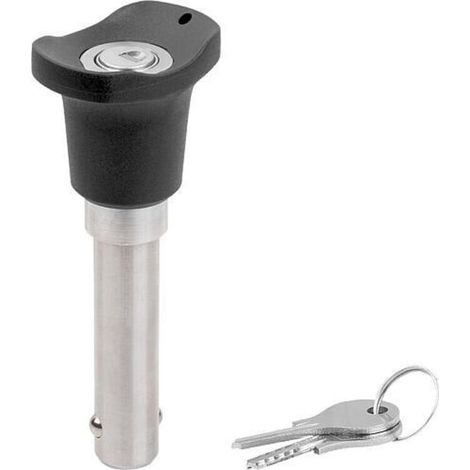 KIPP Kugelsperrbolzen abschließbar D1=12 L=50 Edelstahl 1.4305 (1/3)