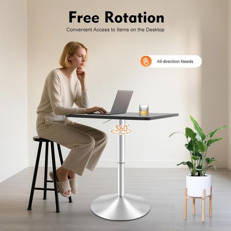 Schwarz Quadratischer Stehtisch Tische Bistrotisch Höhenverstellbar,kann als Telefontisch, Computertisch, Ausstellungstisch, Teetisch,für Schlafzimmern, Restaurants, Cafés, Bars, Bürogebäuden