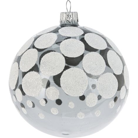 Palline per albero di Natale, in Vetro, con glitter a pois, Ø 100 mm, 6 pezzi (1/3)