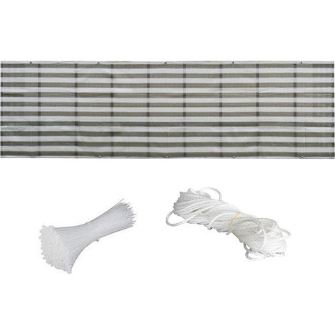 Vela de sombra, tejido de malla de polietileno, 3 m x 3 m, gris, 1 unidad (1/5)
