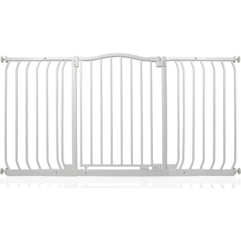 Safetots Curved Top Safety Gate, 143cm - 152cm, Matt White, Pressure Fit Stair Gate