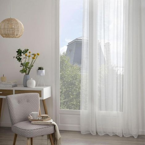 Rideau Voilage "Sam" 140x240cm Blanc (1/3)