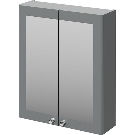 Wholesale Domestic Danbury Satin Grey 600mm Wall Mounted Mirrored Cabinet (1/5)
