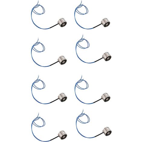 8 aimants de levage électriques à ventouse, électroaimant 12 V CC, 2,5 kg (5,5 lb), 20 x 15 mm (1/5)