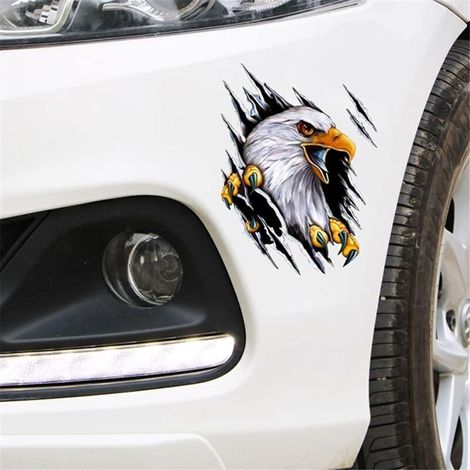 Autocollant décoratif 3D pour voiture, autocollant aigle, autocollant vinyle auto-adhésif, autocollant de carrosserie, autocollant anti-rayures pour pare-chocs, côté droit
