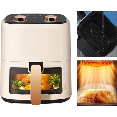 Visuell vollautomatische, multifunktionale, rauchfreie Heißluftfritteuse mit großem Fassungsvermögen (europäischer Standard 220 V) 5,5 l (1/5)