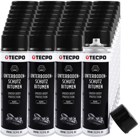 TECPO Unterbodenschutz Bitumen 36x 500ml schwarz Steinschlagschutz UBS Versieglung Spray Schutz vor Steinschlag, Rost, Chemikalien mit Anti-Dröhn-Wirkung