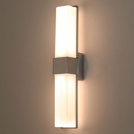 AUTRUCKER Applique murale en verre câblé, abat-jour en verre transparent, double tête, argentée - 14 W, lumière chaude, pour chambre ou couloir (1/5)