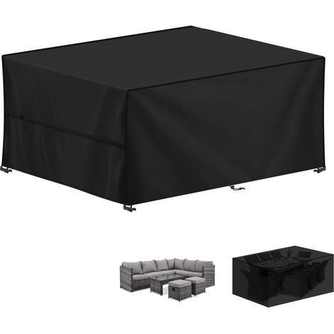 Housse Table Jardin, 420D Oxford Bâche Table de Jardin Imperméable Bache de Protection Exterieur Salon de Jardin, Housse pour Mobilier de Jardin, Ensembles de Table et de Canapé, 250x150x90cm (1/5)