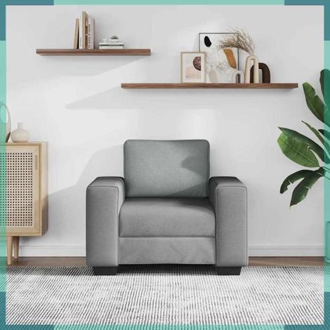 4105146 Fauteuil gris clair 100x77x82 cm tissu (1/5)