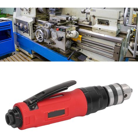 ST-265B 3/8" Druckluftbohrmaschine mit geradem Schaft, rot mit Zahnrad, Industriequalität, mittlere Drehzahl. (1/5)
