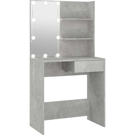 vidaXL Tocador con LED color gris hormigón 74,5x40x141 cm (1/2)