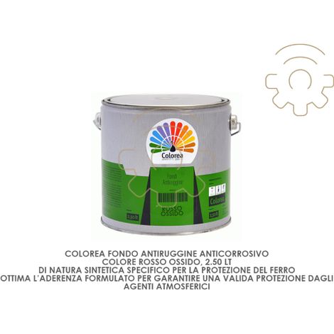 Colorea 2,5 lt fondo antiruggine e anticorrosivo Rosso Ossido sintetico professionale