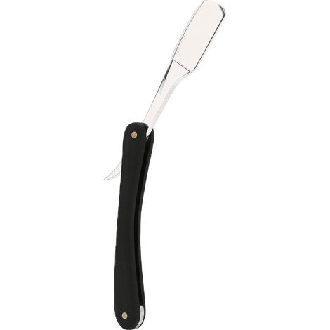 Rasoir droit portable lame mate poignée antidérapante vintage argenté pour homme durable rasage classique (1/5)