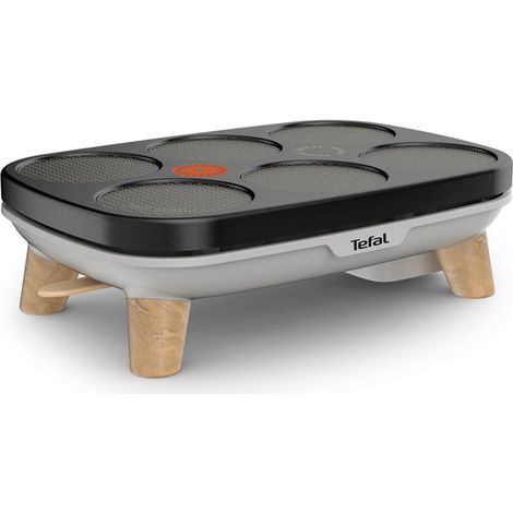 Tefal – Crêpière 2 plaques 1100 W – Revêtement antidérapant Titanium Force – Pour crêpes de taille moyenne et mini crêpes (1/4)