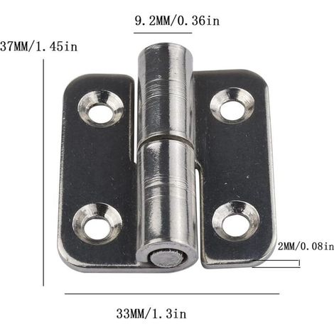 ALLIANDIS(Gauche)6 charnières amovibles 1,5' petits joints coulissants charnières de porte amovibles en acier inoxydable 304 gaucher (1/3)
