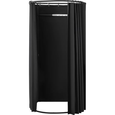 VEVOR Umkleidekabine tragbarer Umkleideraum mit dicken Polyestervorhängen, Sichtschutz mit Beschattungsvorhang & Haken, für Boutiquen Einkaufszentren Schneidereien 100 x 95 x 200 cm (schwarz) (1/5)