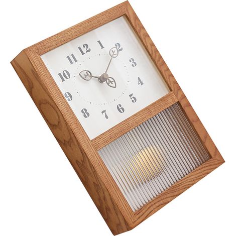 Orologio da parete giapponese retrò, cornice in legno di noce, vetro, pendolo rettangolare, decorazione per la casa, soggiorno, cucina, ufficio (1/4)