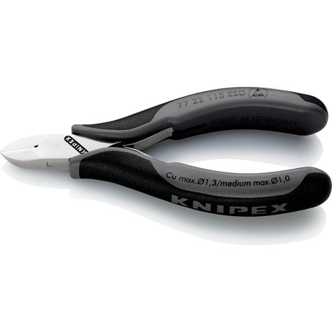 KNIPEX 77 52 115 ESD Tronchesi laterali per elettronica ESD con cerniera passante con manici multicomponente 115 mm