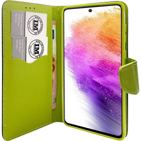 Buch Tasche "Fancy" für SAMSUNG GALAXY A73 5G Blau-Grün (1/4)