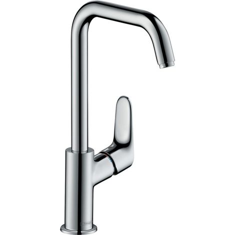 hansgrohe Focus Einhebel-Waschtischmischer 240 mit Schwenkauslauf und Zugstangen-Ablaufgarnitur Chrom, 31609000