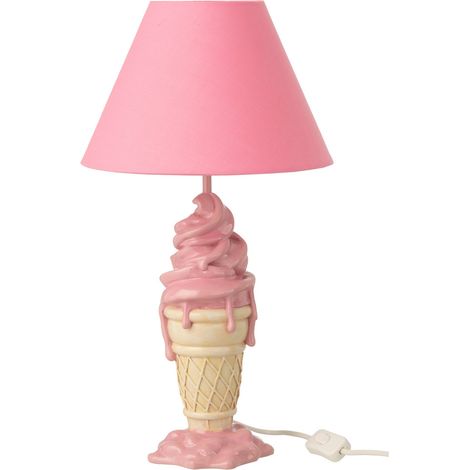 Lampe à Poser Enfant "Crème Glacée" 47cm Rose (1/4)