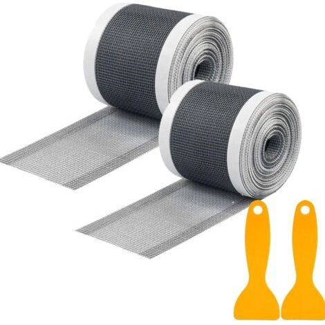 Filtre à cheveux pour douche 70 mm x 10 m, filtre de vidange jetable, filtre à cheveux autocollant, avec spatule en plastique, 2 pièces