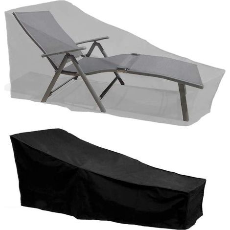 Housse de Protection , Imperméable, Coupe-Vent, Anti-UV, Tissu Oxford 210D Housse de Protection Bain de Soleil, Transat (210x75x40/80cm) – Noir (1/5)