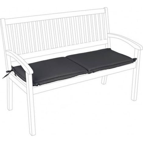 Olefin Anthrazit 2-Sitzer-Bank Outdoor-Kissen mit abnehmbarem Bezug (1/2)