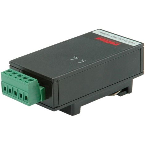 Adaptateur USB 2.0 vers RS422/485 de ROLINE, avec isolation, pour rail DIN, noir