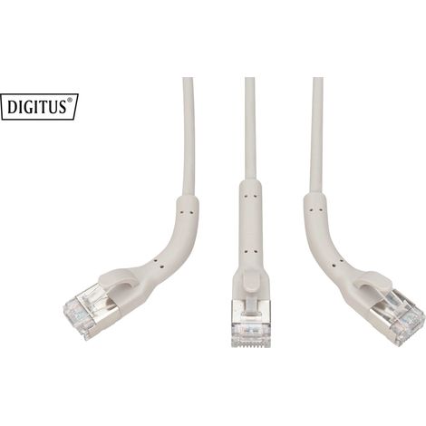 Cavi di rete Digitus DIGITUS Cavo patch angolato CAT 6A F-FTP, rame, 3 m, grigio conf 10 pezzi