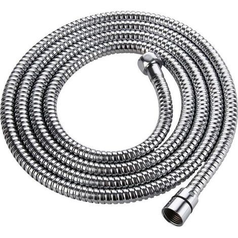 2M Shower Hose, Anti-Twist Stainless Steel Shower Hose, Chrome Finish, Shower Accessories, Universal Bathroom Sanitary Hose (1/5)