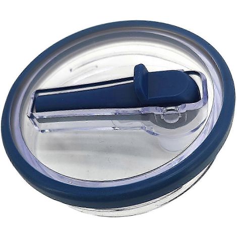40 oz Glass Flip Top Straw Lid for Stanley Quencher Reusable Spill-Proof Glass Lid, Blue (1/5)
