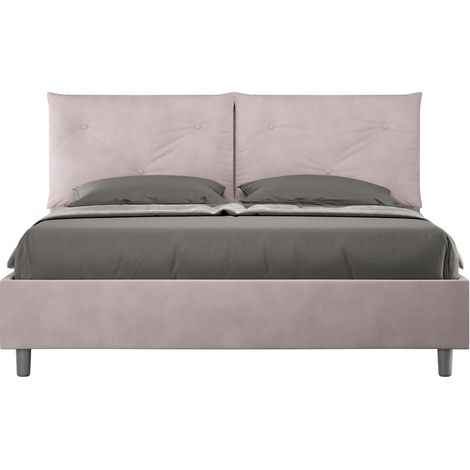 Letto matrimoniale e rete 160x190 in microfibra glicine Appia (1/4)