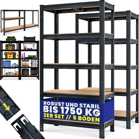 Heavy duty shelving set 2 units 180x90x40cm 875kg capacity (1/5)