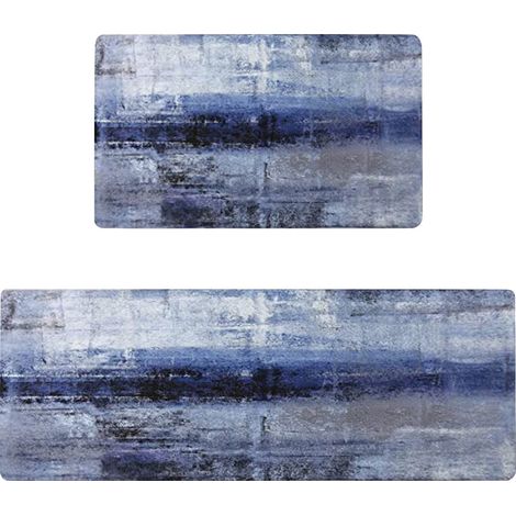Tapis De Cuisine - Anti-Fatigue - Non Glissant - Imperméable - En Polyester - 23,6 x 15,8 Pouces - Lot De 2 (1/5)