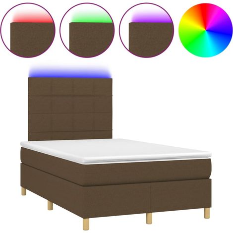 Maison Exclusive - Boxspringbett mit Matratze & LED Dunkelbraun 1