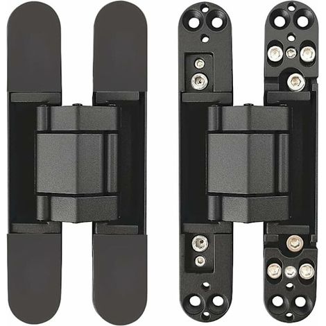 Unsichtbare Türscharniere, robuste und verstellbare 3D-Scharniere – Schwarz – 1 Paar (1/5)