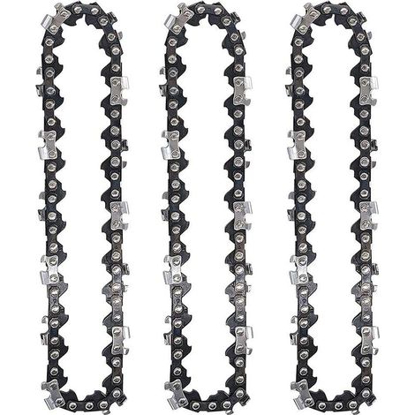 royaluxe - Mini chaine de remplacement de chaine en acier au manganese de 4 pouces pour scie a chaine electrique accessoires de scie a chaine electrique, paquet de 3 - paquet de 3 (1/5)