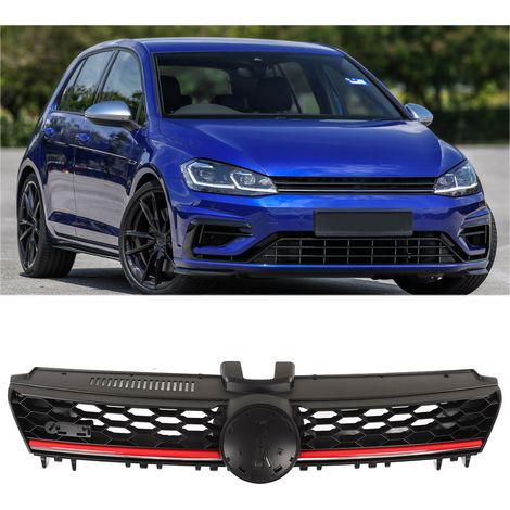 (T06) Schwarzer Frontgrill mit roten Streifen 5G0853651 Passend für Volkswagen Golf GTI Mk7 2012-2017 (übergroß) (1/5)