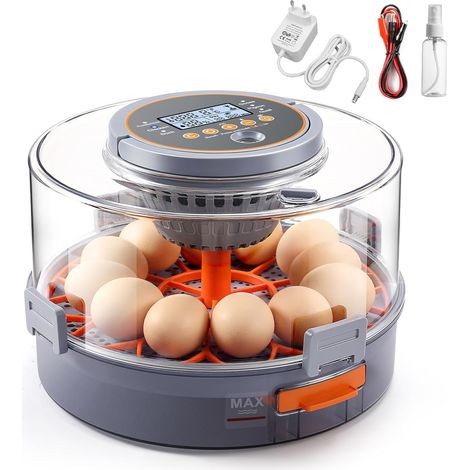 Automatischer Eierinkubator, automatischer rotierender Inkubator, automatische Temperatur- und Feuchtigkeitsanpassungsfunktion, 12 Eier werden automatisch gedreht, Eierinkubatoren (1/5)