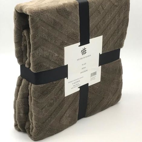 Plaid - L22G - Grande Taille 200x220cm - Microfibre Douce - Couleur Noir - Chaud et Confortable