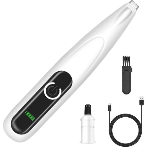 Tondeuse électrique pour animaux avec lumière LED (1 pièce) - blanche