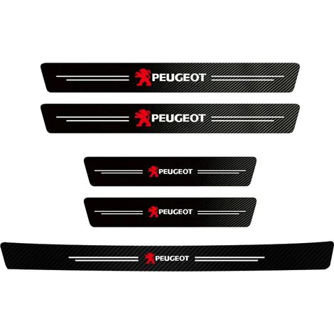 (5 pièces - Protection de seuil de porte et de coffre - Convient pour Peugeot) Film protecteur imperméable en fibre de carbone pour voiture - Compatible avec Peugeot 208, 3008, 308, 2008, 207, 107, 50 (1/4)