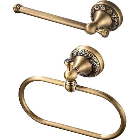 Bamily Anneau porte-serviette en laiton antique pour salle de bain - Bronze brossé - Rotatif à 180° - Résistant à la rouille - Pour salle de bain, toilettes, maison, hôtel, auberge de jeunesse (1/5)