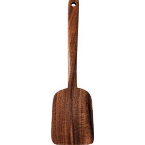 Pelle longue en bois de teck, pelle de cuisine antiadhésive, ensemble de pelles en bois pour la cuisson au wok (1/5)