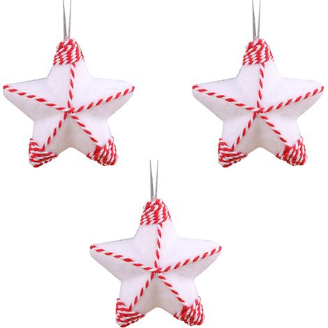 Elegante decoración navideña, estrella de cinco puntas con forma de copo de nieve. (1/5)