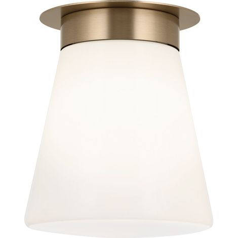 Elstead Kichler Albers Plafonnier semi-encastré contemporain en bronze champagne, 1 ampoule E27 (1/5)